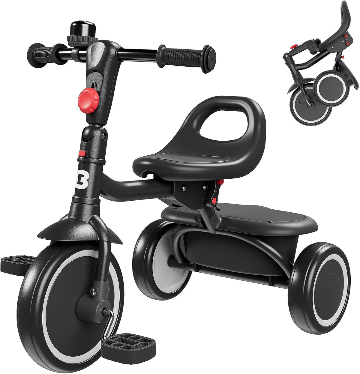 besrey Toddler Tricycle with Bell - Black