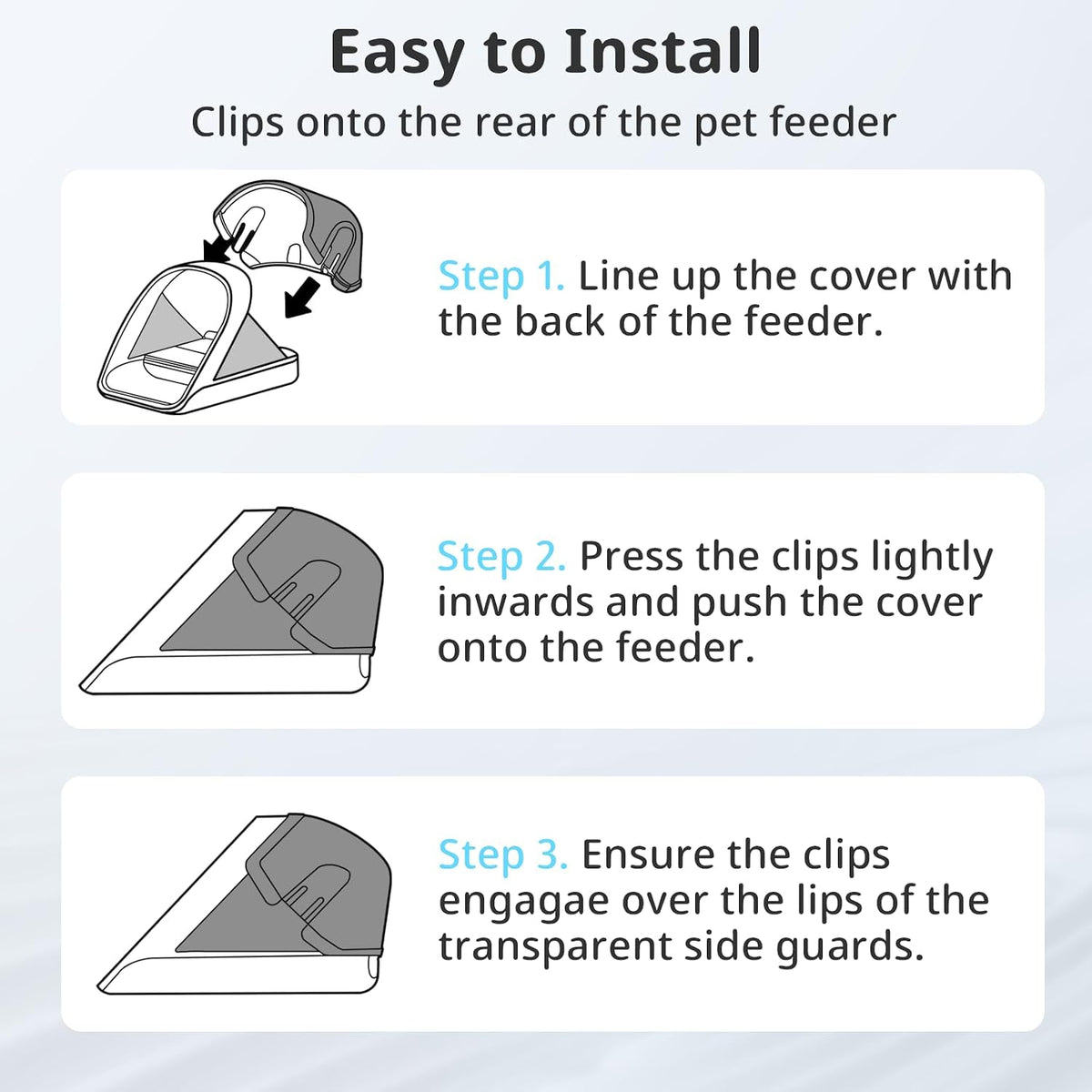 Rear Cover for Automatic Microchip Cat Pet Feeder - Rear Cover / 2 Pack - image 2