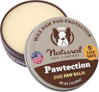 Natural Dog Company PawTection Balm for Dogs, Dog Paw Protector, Moisturizing Dog Paw Balm for Dry, Cracked Pad, Protects Paw from Extreme Weather, Paw Lotion for Allergies & Itching (2 oz Tin)