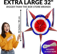 Mexican Piñata, Christmas Pinata - Red, White & Blue 32" - image 2