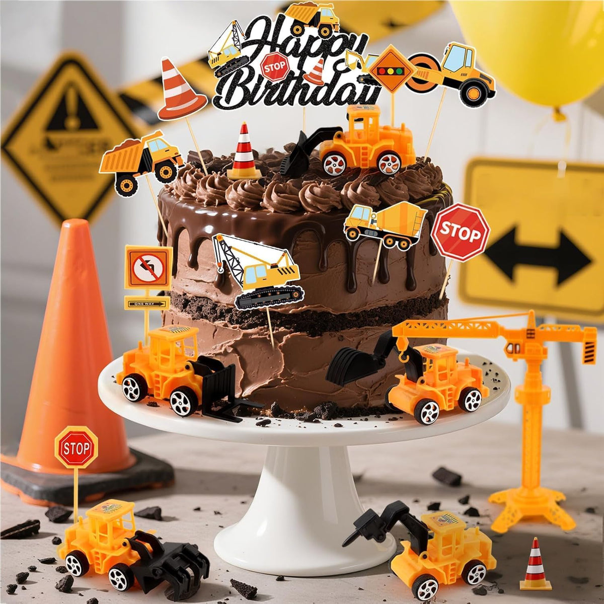 44PCS Halloween Cake Toppers with Spider Bat Castle Pumpkin Skull - Construction - image 2