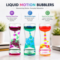 Oneshow 3 Pack Liquid Motion Bubbler Oil Hourglass Sensory Toys - 10 Colors 10 Pack - image 2