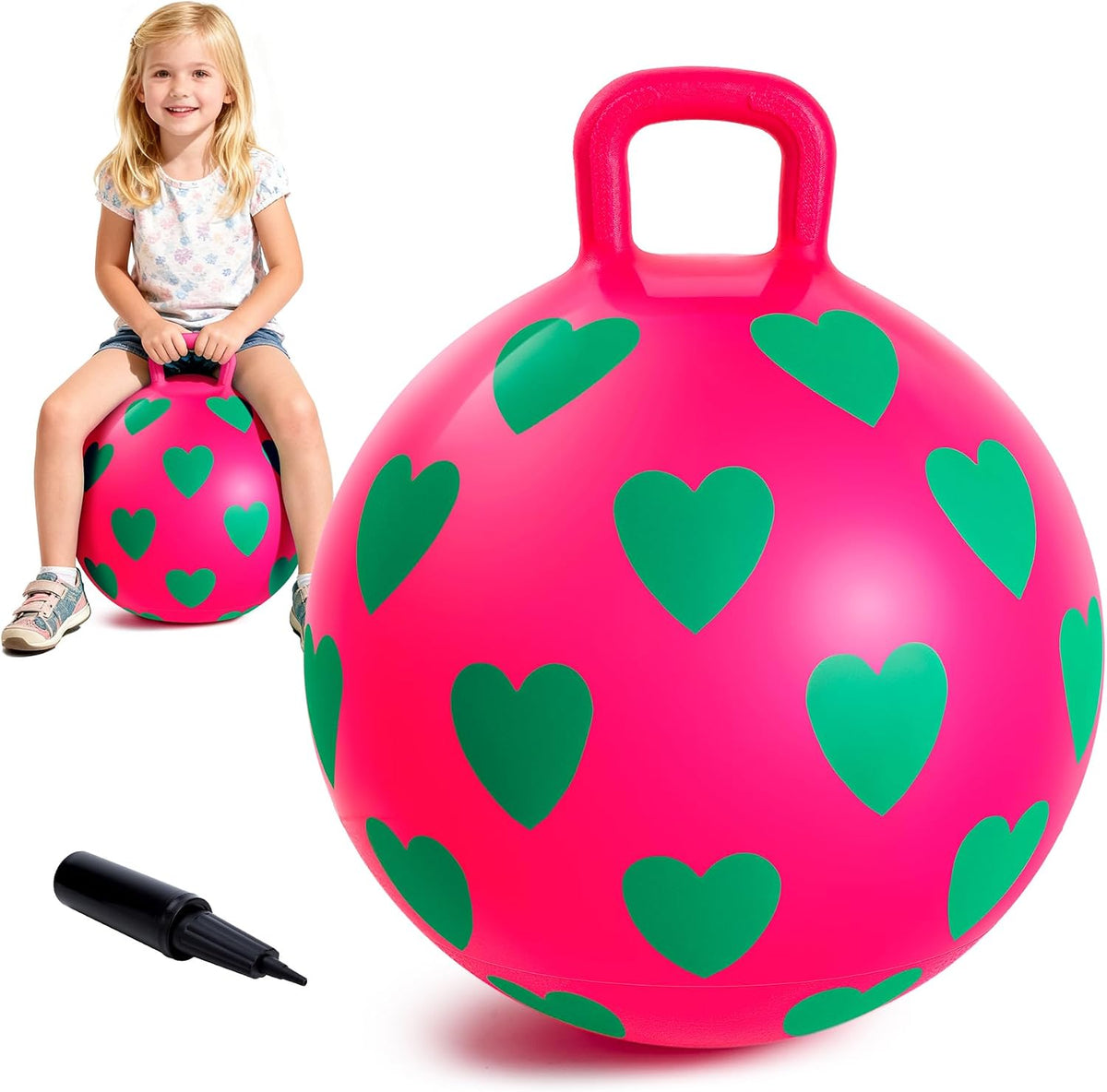 EVERICH TOY 18 inch hopper ball for kids with handle, purple pink clouds - view 3