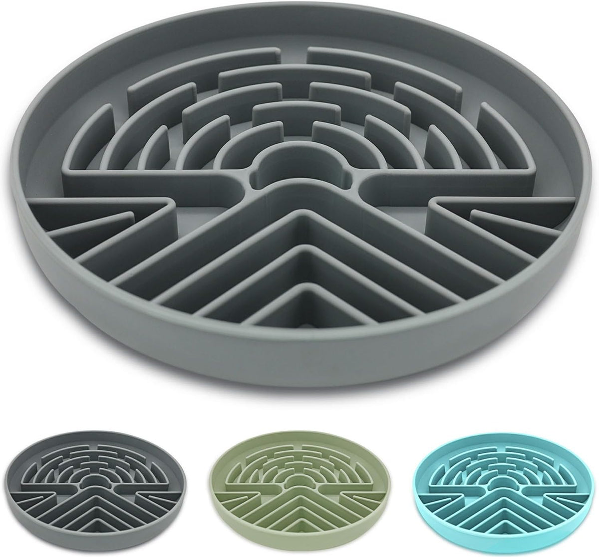 Lesipee Slow Feeder Dog Bowl for Large & Small Pets - Grey