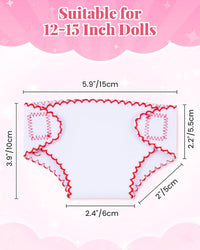 BABESIDE 6 reusable baby doll diapers in assorted prints for 12 to 15 inch dolls - view 3