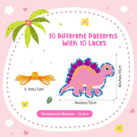 Pajean 10 Pcs Kids Lacing Cards Double Sided Animal Sewing Cards Kits - Dinosaur Style - image 2