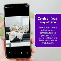 Roku Indoor Camera - Home Security - 2-Pack - Wired Security Camera & Pet Monitor with 1080p HD Color Night Vision, Works with Alexa & Google, Motion & Sound Detection, WDR & WiFi 6