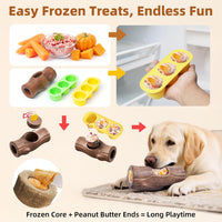 Durable Dog Puzzle Toy for Medium/Large Dogs – Essentials for Dogs - Yellow & Brown / Tree stump 2 Pack - image 2