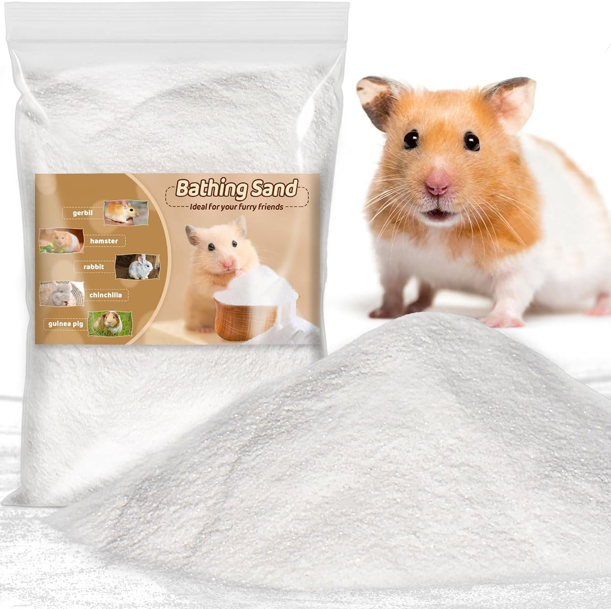 Sukh Hamster Sand Bath, White Fine Silica Sand - 14 OZ