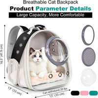 Bubble Cat Carrier Backpack - Black / Front Extension - image 2