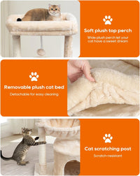 SYANDLVY Small Cat Tree for Indoor Cats - 29.6" / Beige - image 4