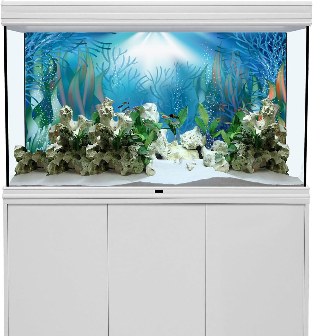 48x24 in Underwater Aquarium Backdrop Coral Pearls Fish Tank - 72x18in/180x45cm - image 2