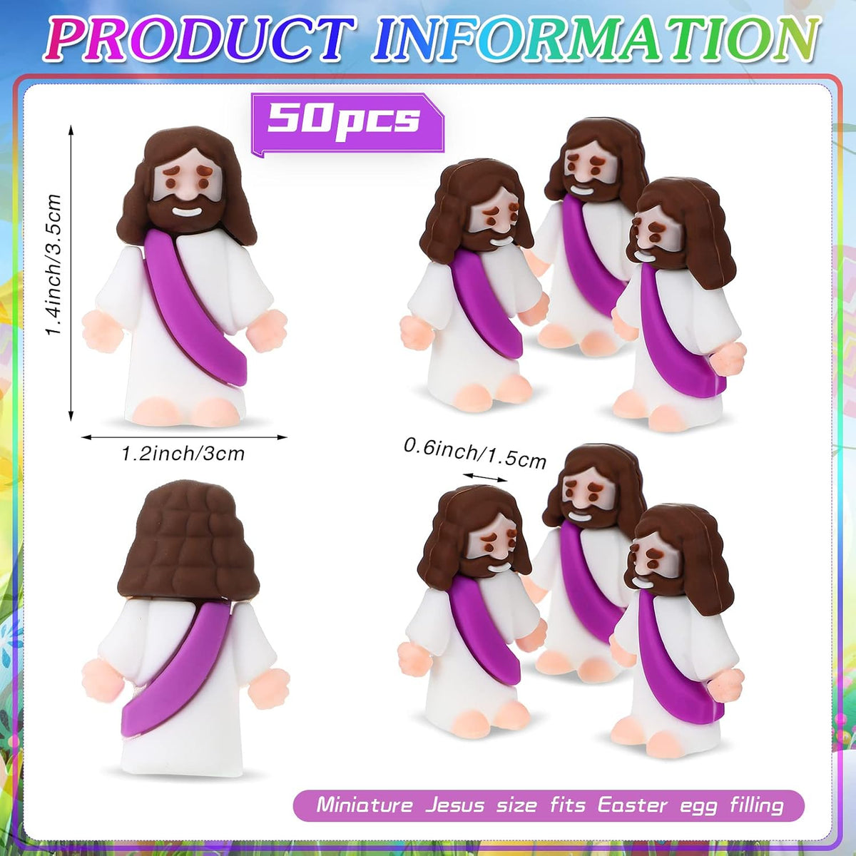 Sumind 50 Pcs Little Jesus Figures Original Design - Purple - image 2