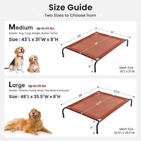 Love's cabin Elevated Cooling Dog Bed for Large Dogs - Terracotta / 43" X 31.5" X 8" - image 4