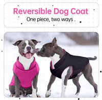 Lelepet Reversible Dog Coat Windproof Dog Jacket Lightweight Puffer - Extra Large / Rose Red - image 2