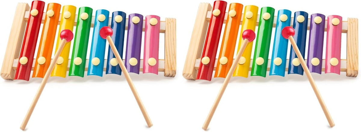 MCPINKY Xylophone for kids 2 Mallets, Wooden, Rainbow – Fun for Kids & Family - Medium (Pack of 2)