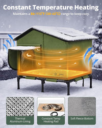 Heated Cat House for Outside Weatherproof in Winter, 20"x16" – Essentials for Cats - M-20"x16"x20.5"(WDH) - image 2