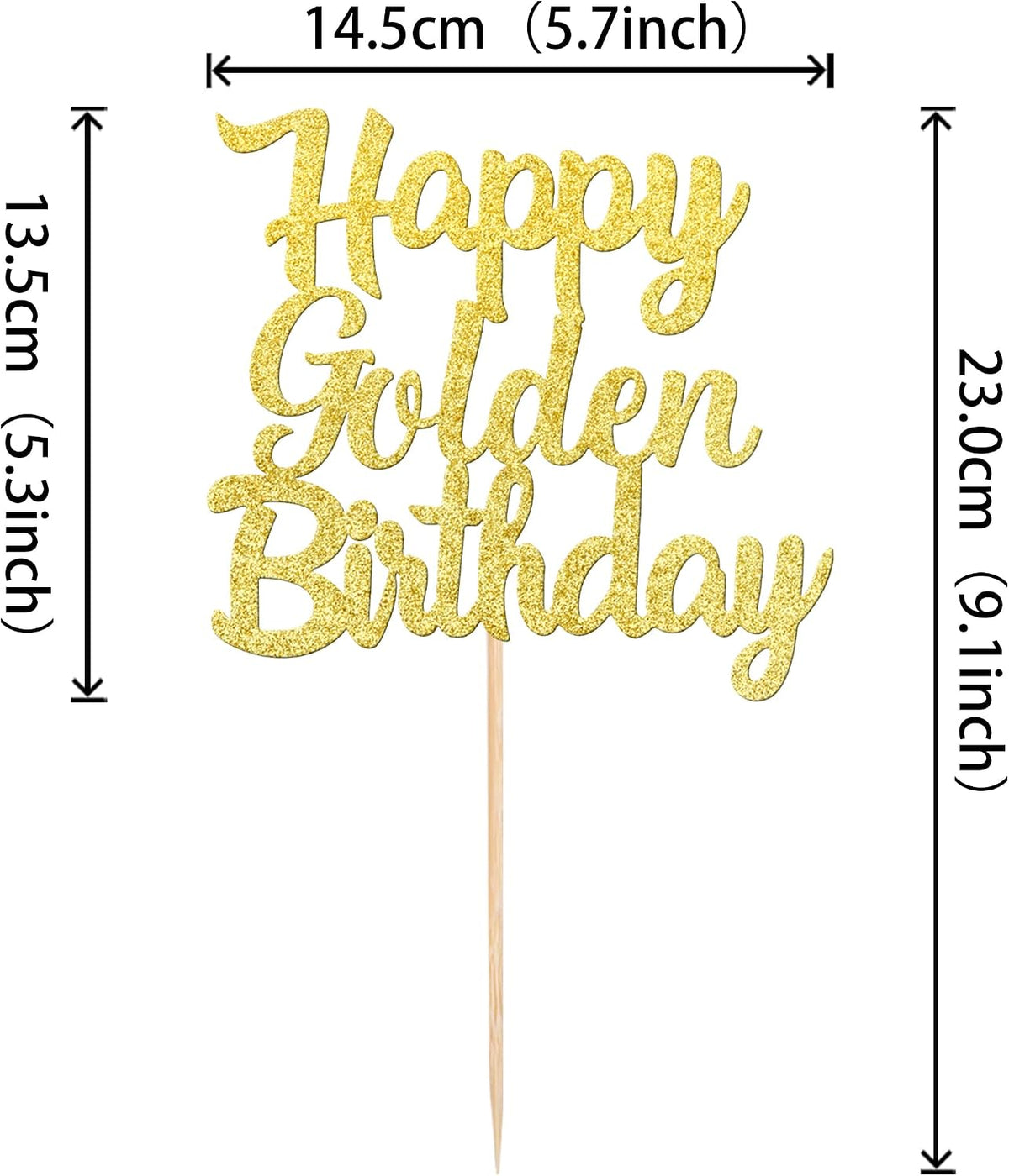 ZHUOWEISM 1 PCS Gold Happy Birthday & Anniversary Cake Topper – Fun for Kids & Family - Golden - image 2