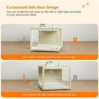 27" Dog Crate Furniture, Dog Kennel Indoor - White Oak / 38.5"L x 25.6"W x 26.8"H - image 4