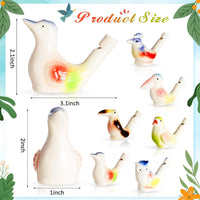 Gejoy 6 Pcs Bird Water Whistles Ceramic Bird Call Warbling Water - 6 / Bright - image 2