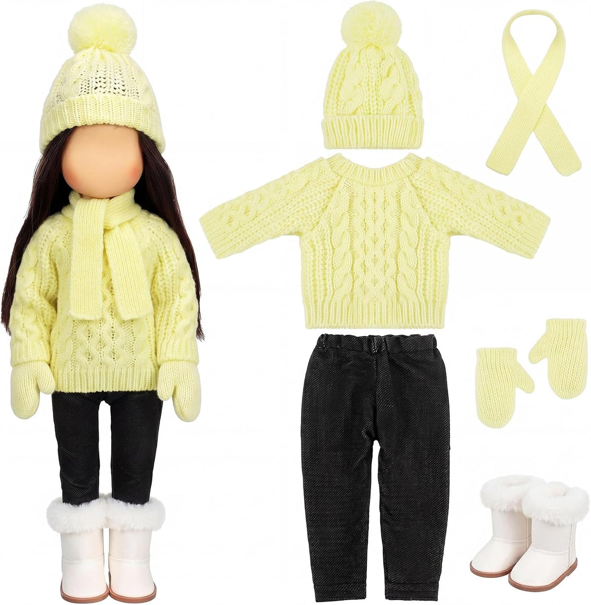 Bencailor 18 inch doll clothes set with jacket, vest, pants, hat and high boots in Christmas cowgirl - view 2