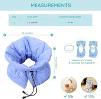 Cat Recovery Collar, Soft Adjustable Cat Cone Alternative, Lightweight Waterproof Fasteners Collars for Cats Kittens Puppies, After Surgery Stop Licking and Daily Use (Neck girt 5.5"-9.8") (Blue)