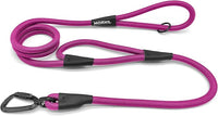 Rope Dog Leash with Two Handles, 6 Foot Heavy Duty Dog Leash with Aviation Aluminum Auto Locking Carabiner, Strong Nylon Pet Lead for Small, Medium, Large Dogs (Rose Red, 6FT-Two Handle)