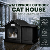 Tailtastic Weather Outdoor Cat House - BLACK / L - image 2