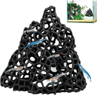 Cave with Suction Cup, Aquarium Betta Fish Hideout Habitat Decor - Black