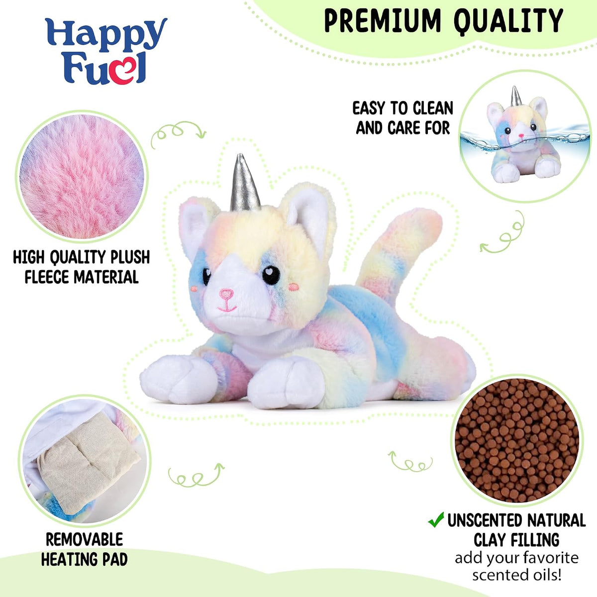 Bunny Microwavable & Weighted Stuffed Animals - Kitty Unicorn - image 2