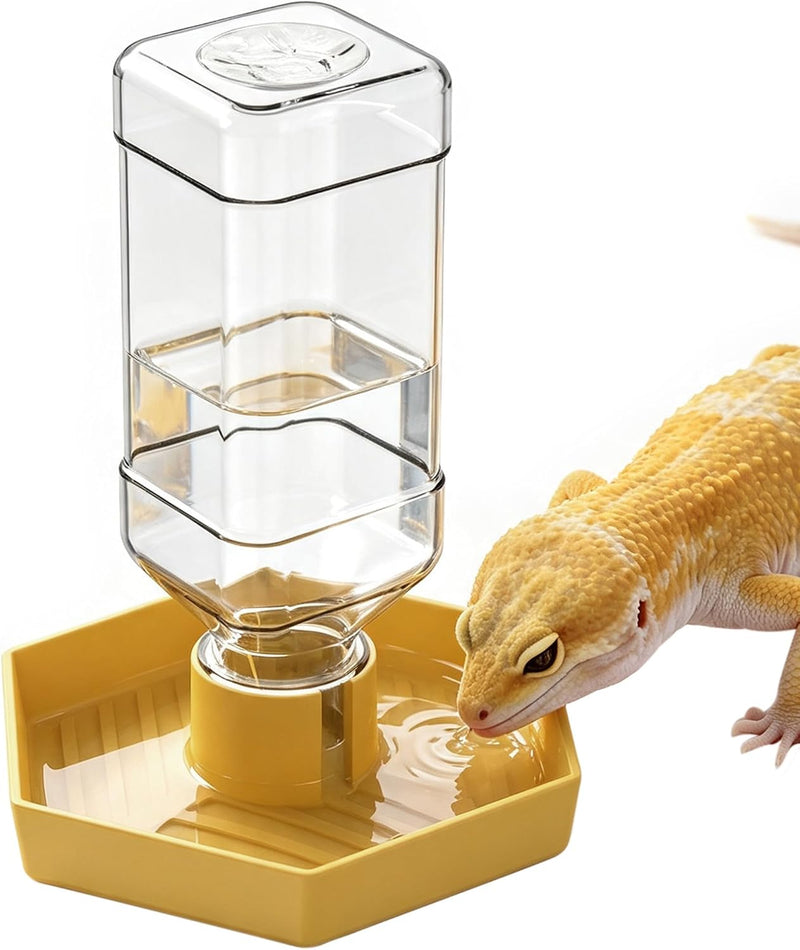 Reptile Water Dispenser Bowl for Bearded Dragon Tortoise – Essentials for Reptiles And Amphibians - Yellow / S