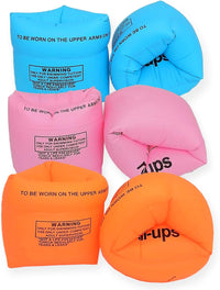 10Leccion 2 Pack Inflatable Arm Floaties for Toddlers - Blue & Pink & Orange