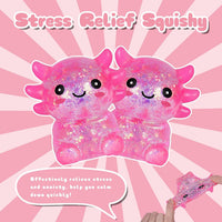 Ropuptl sitting axolotl squishy toy in purple, slow rising soft fidget - view 18
