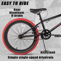 cubsala Crossea 18 20 Inch Kids Freestyle BMX Bike for 5-13 Years Old – Fun for Kids & Family - Black & Red / 20 Inch / Without Pegs - image 3