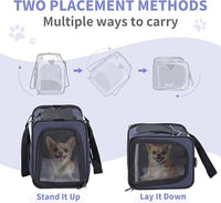 Petsfit Airline Approved Pet Carrier for Small Dogs & Cats, 19x9x12 TSA Approved Carrier, with Removable Dual-Sided Padding (2-Way Placement) - Fits Under Most Airplane Seats, Escape Proof (Navy)