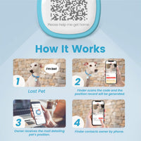 Pawaii Dog ID Tag, Silent Silicone QR Code Tag, Scan Alerts - Sky Blue - image 3