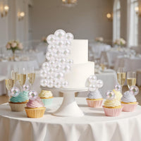 32 PCS Colorful Ball Shaped Cake Topper Pearl Balls Cupcake Cake - Clear - image 4