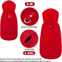 Fleece Dog Hoodie with Pouch, Green S – Essentials for Dogs - Medium / Red - image 4