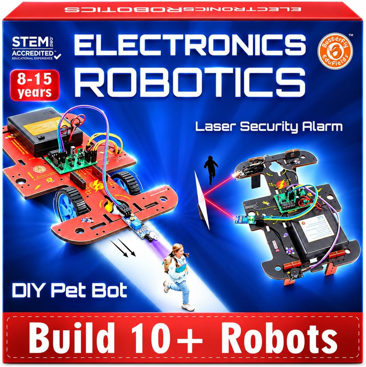 Butterfly EduFields 10in1 STEM Electronics Robotics Kit for Kids Ages - 10in1 Robotics Kit