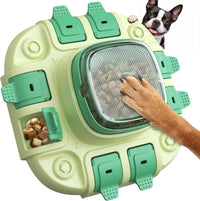 2 Levels Dog Puzzle Toy, Interactive Slow Feeder & Treat Dispenser – Essentials for Dogs - Soft green / Bistro