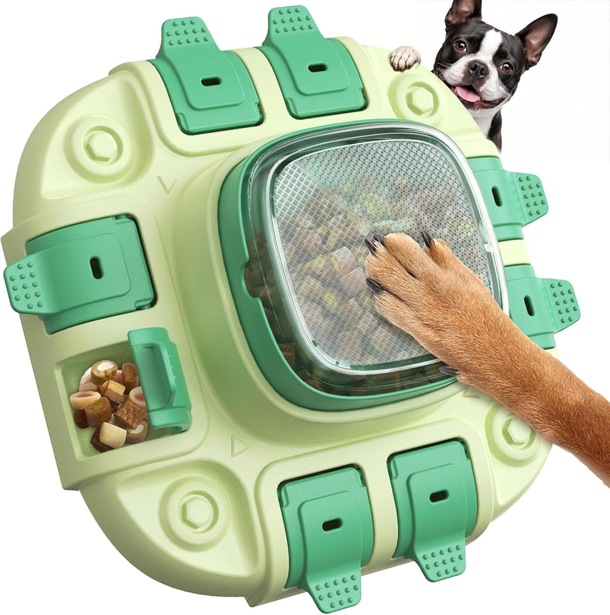 2 Levels Dog Puzzle Toy, Interactive Slow Feeder & Treat Dispenser – Essentials for Dogs - Soft green / Bistro