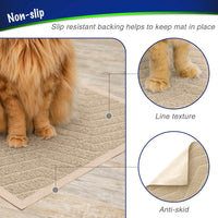 Cat Litter Box Mat, Kitty Premium PVC Pad, Durable Trapping Rug - 35x23 Inch (Pack of 1) / #01 Beige - image 4
