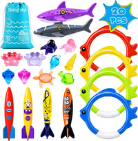 20Pcs Summer Pool Diving Swimming Toys for Kids Ages 3-12 - 20blue