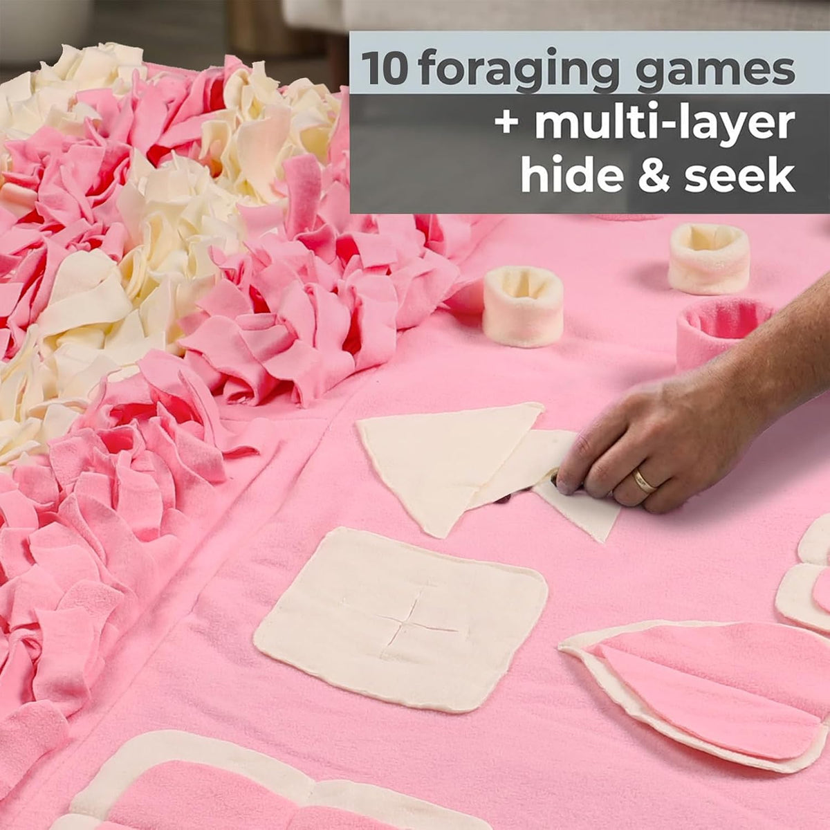 Snuffle Mat for Dogs: Slow Food Interactive Experience – Essentials for Dogs - Pink / Large 38x38 inch - image 3