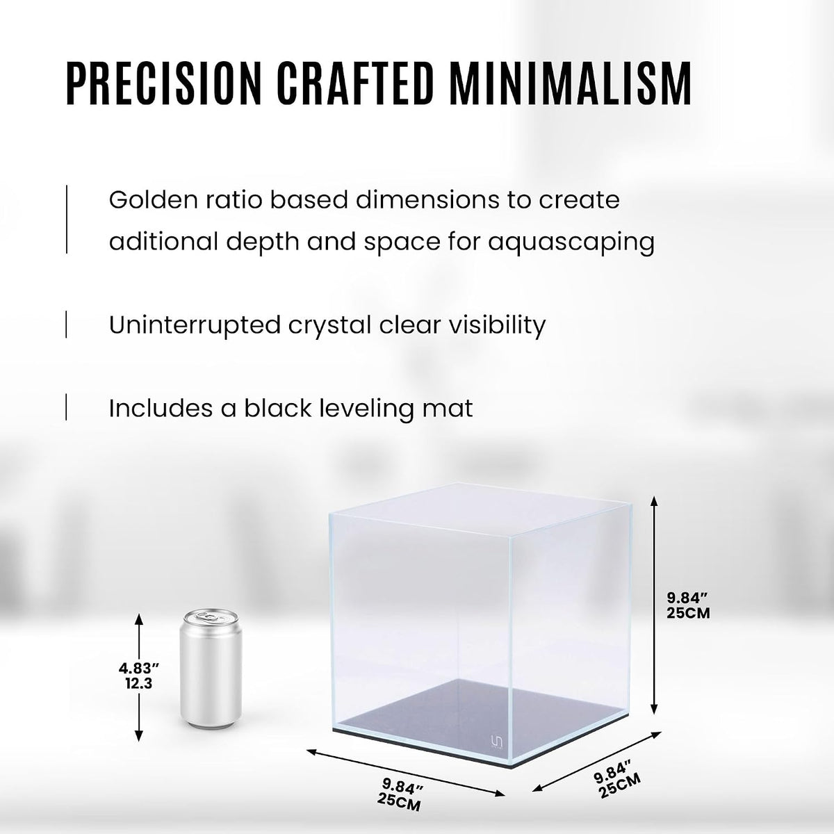 Ultum Nature Systems 25C ultra clear rimless aquarium with low iron glass and 45-degree corners - view 4