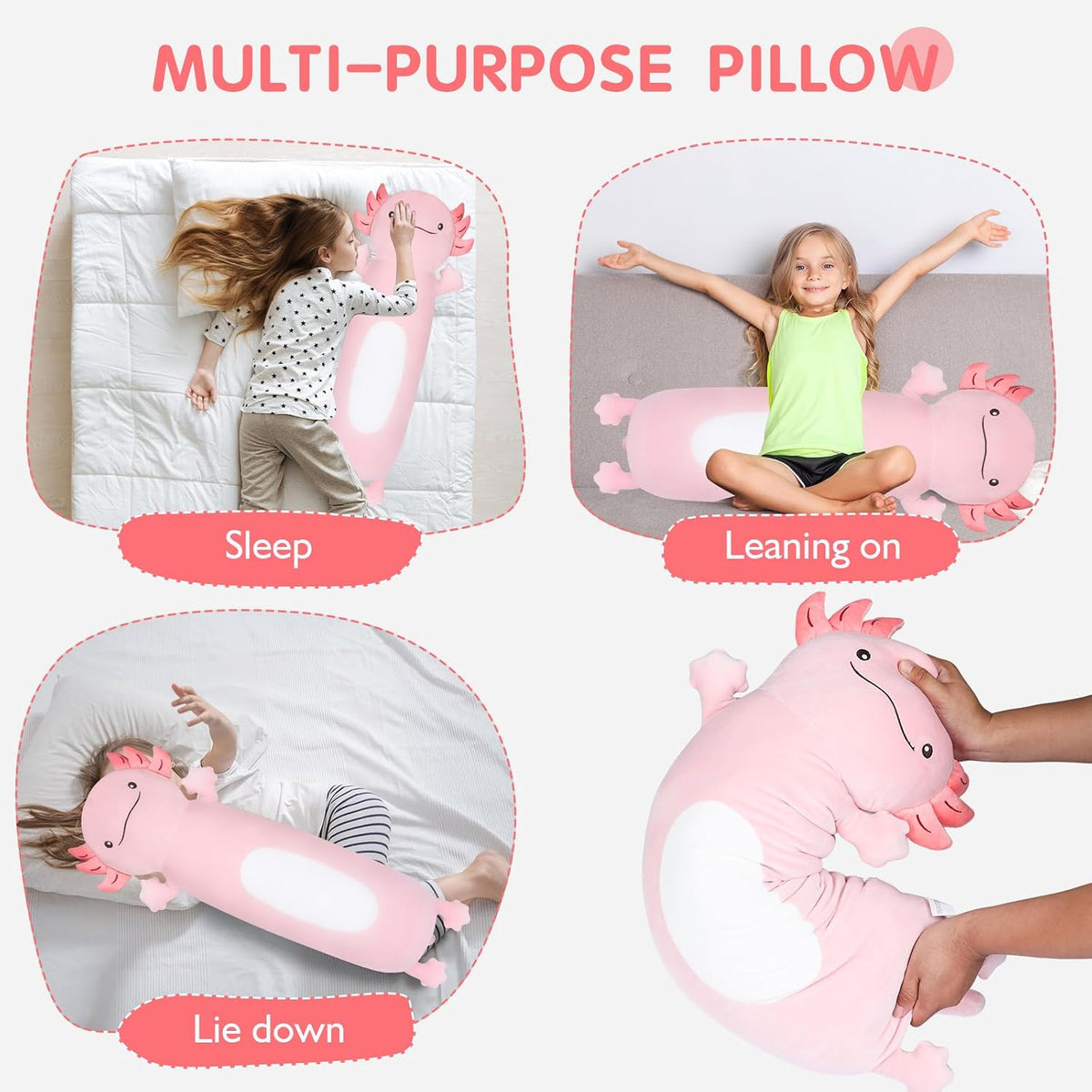 Dalmao 36" Cat Stuffed Animal - Pink Axolotl / 36 inch - image 3