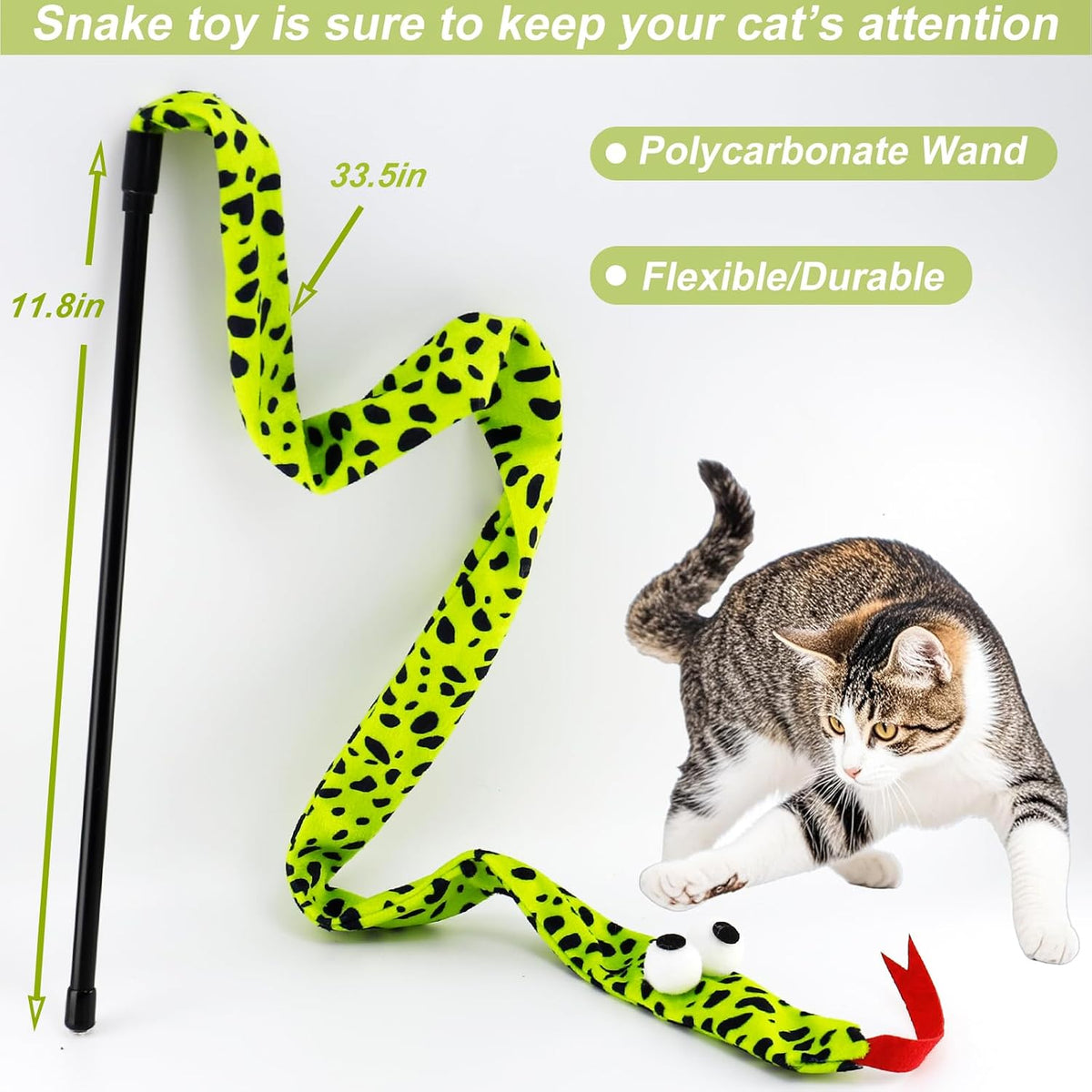 Interactive Cat Toy Wand with Catnip Mouse - 6 Pack Crinkle - image 4