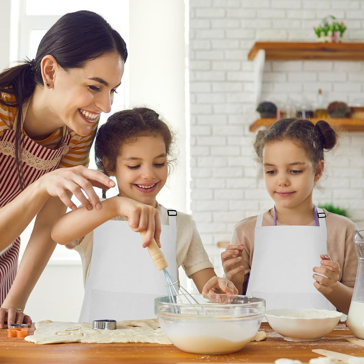 5 Pack Kids Apron Adjustable Children Apron with 2 Pockets Children - White / 5 - image 4
