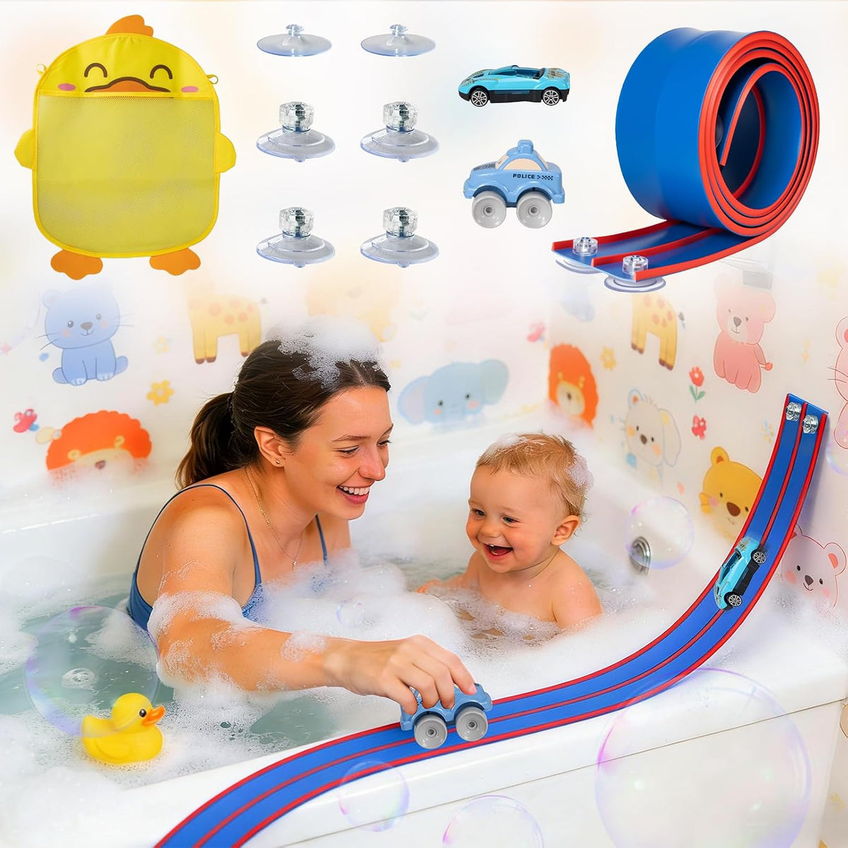 Flex Tracks 15 Ft for Kids Starter Set - 6.5ft Blue & Red