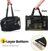 Conlun Cat Carrier Soft-Sided Pets Travel Carriers up to 15 Lbs - Black / 17.0"L x 11.0"W x 11.0"H - image 4